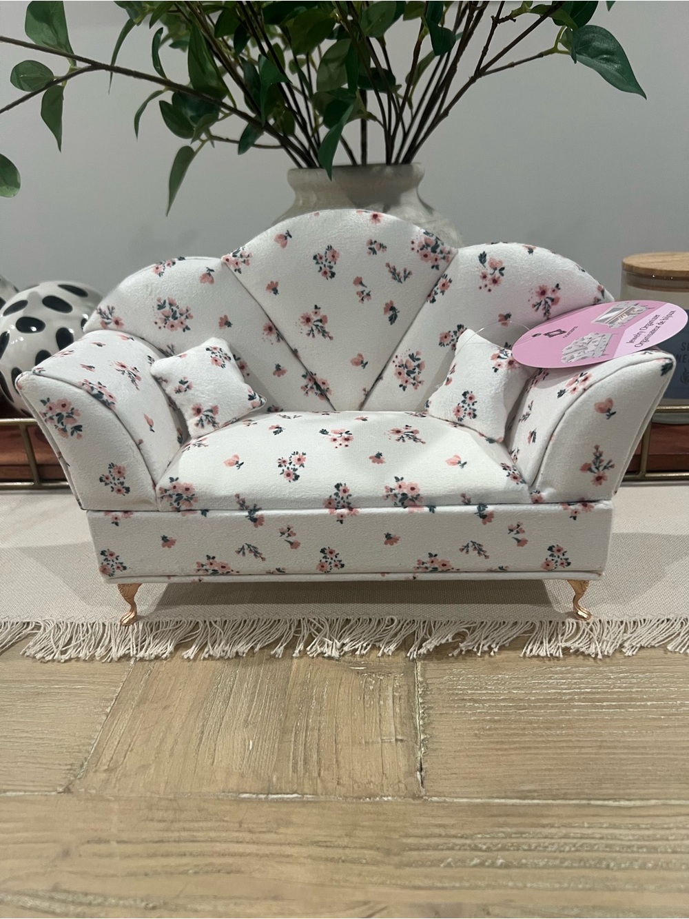 NWT Floral Miniature Sofa Jewelry Organizer